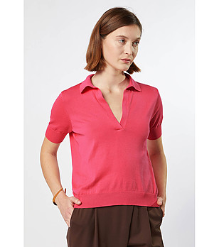 Розова памучна дамска блуза Gizela снимка
