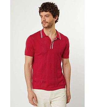 Червена мъжка блуза от фино плетиво Tito снимка