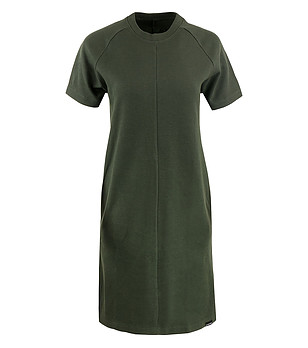 Памучна рокля в тъмнозелено Langa снимка
